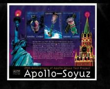 Ghana 2000 - Apollo-Soyuz Space - Sheet of 3 Stamps - Scott #2188 - MNH