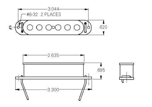 Pastilla puente para guitarra Seymour Duncan cuarto de libra Jaguar SJAG-3b 11302-04 - Imagen 3 de 3