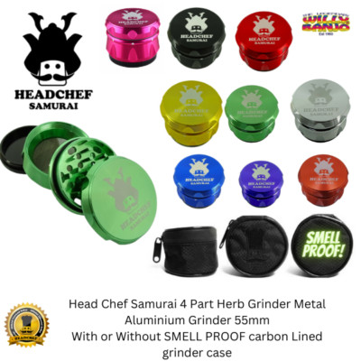 Head Chef Samurai 4-teilig Kräutermühle Metall Aluminium Mühle 55mm Brecher