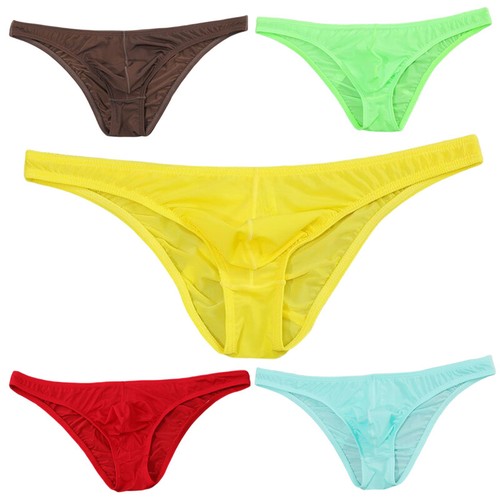 Men Sexy Seamless Panties Ultra-thin Ice Silk Briefs Low Waist Underwear M-2XL - Picture 5 of 34