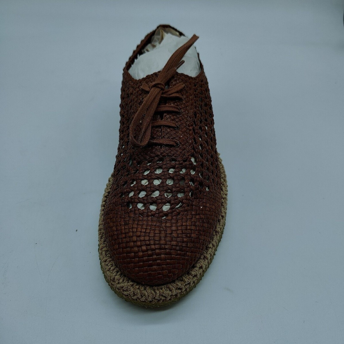 New Defect- Ferragamo Woven Brown Dress Men\'s Lace-up 8.5 E Oxford Shoes Derby Ferragamo - Fosco New Vicuna Leather Derby Shoe | Mitchell  main image 4