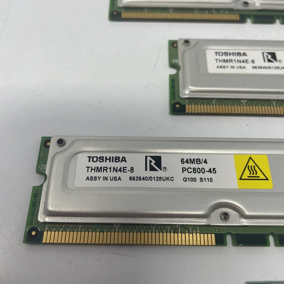 512MB KIT 2 X 256MB  ECC RDRAM PC800-45 800MHz  RIMMRambus Memory Module Lot Of4 - Image 3 of 4