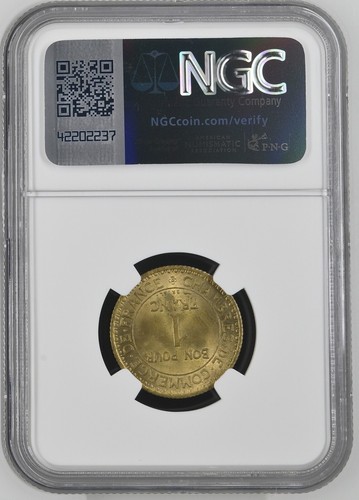 1921 France FRANC NGC MS 65 Nice cartwheel luster & Satin texture - Picture 3 of 6