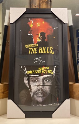 The Weeknd Signed THE HILLS & CAN T FEEL MY FACE Autographed Framed Art Work