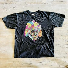 Men's Albert Einstein Bio world Black Short Sleeve T-Shirt XLarge
