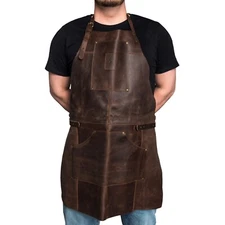Adjustable Brown Leather Work Apron BeaverCraft AP2X
