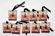 9-Halloween-Primitive-Farmhouse-Journal-Linen Cardstock-Gift-Hang-Tags