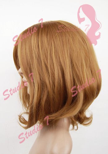 (P) Parrucca sintetica Curl at the Bottom corta bionda marrone Auburn nera-Studio7-UK - Foto 34 di 52