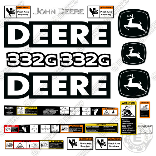 John Deere 332 G Skid Steer Loader Decals Warning Decal Kit eBay
