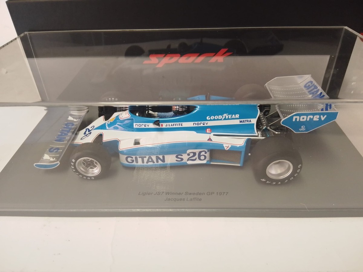 Spark Ligier JS7 #26 Jacques Laffite Winner Sweden GP 1977 1/18