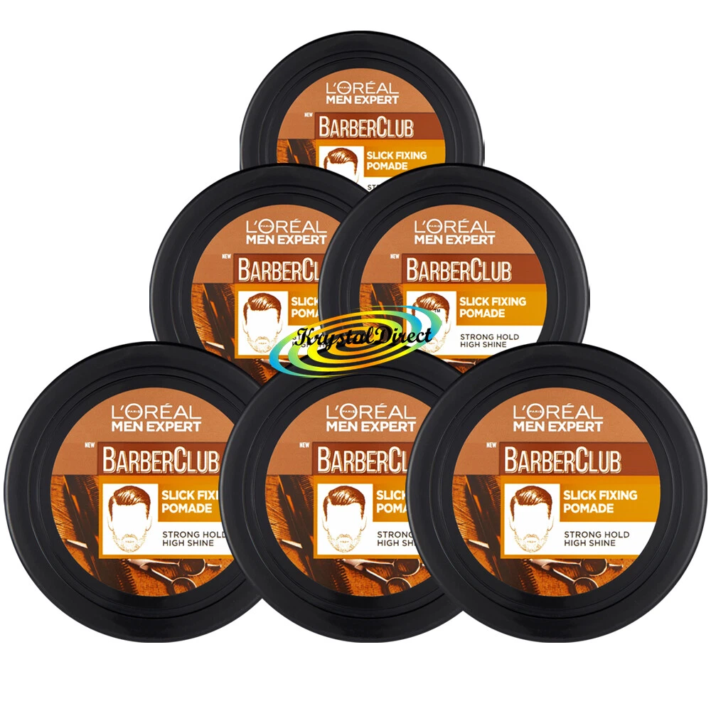 6x Loreal Men Expert Barber Club Slick Fixing Hair Pomade Strong Hold 75ml