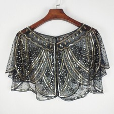 Up Sequins Shawl Wraps Vintage Evening Cape Women 1920s Bolero Flapper Cover