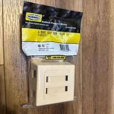 4-Port Surface Mount Box Hubbell TELCO Ivory 8604I