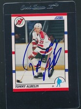 1990/91 Score #378 Tommy Albelin Devils Signed Auto *D4018