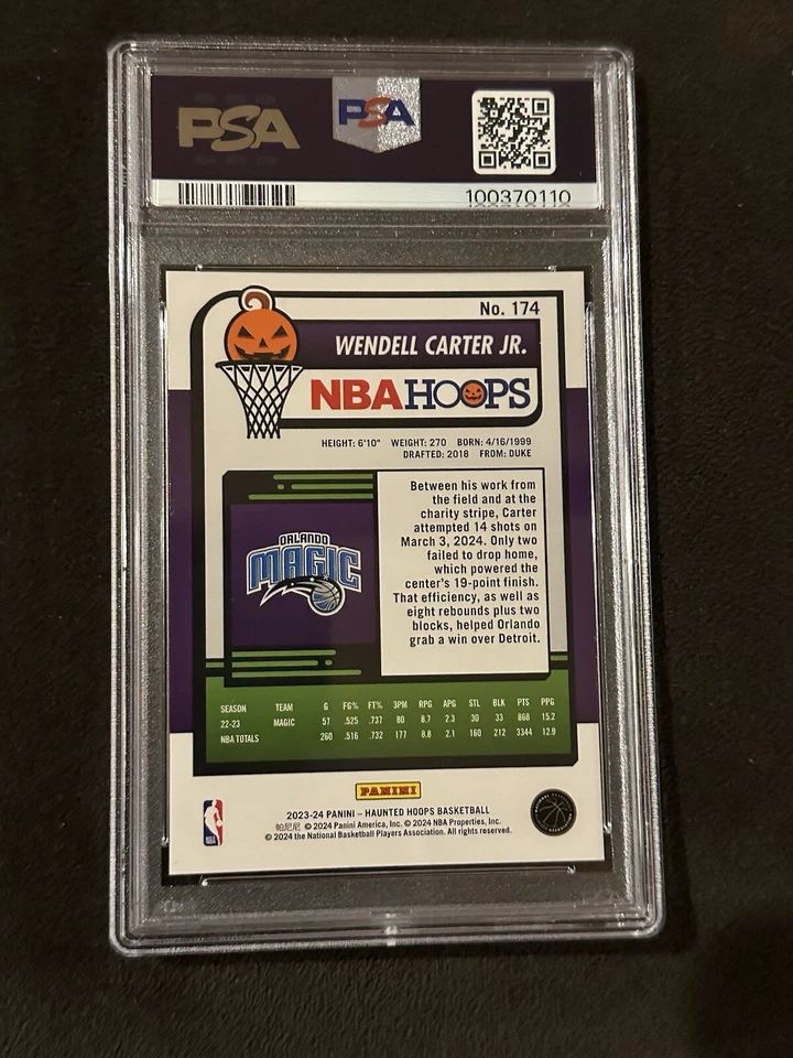 PSA 9 2023-24 Panini NBA Haunted Hoops Wendell Carter Jr Candy Corn Holo #85 SSP - Image 2 of 3