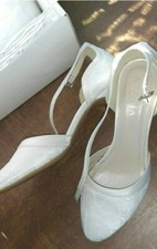 Brautschuhe Ivory Satin,  Spitze Größe 37