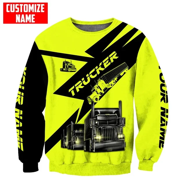 Truck Hoodie Trucker Driver Highway Vis DAF Custom Name Trailer - AU Stock
