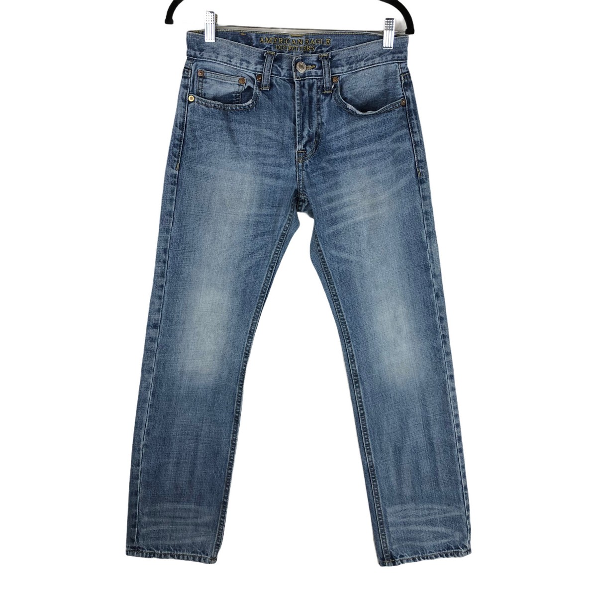 American eagle outfitters, men\'s size 12 Relaxed Straight Denim Jeans for Men - Blue - Casual Style  main image 4