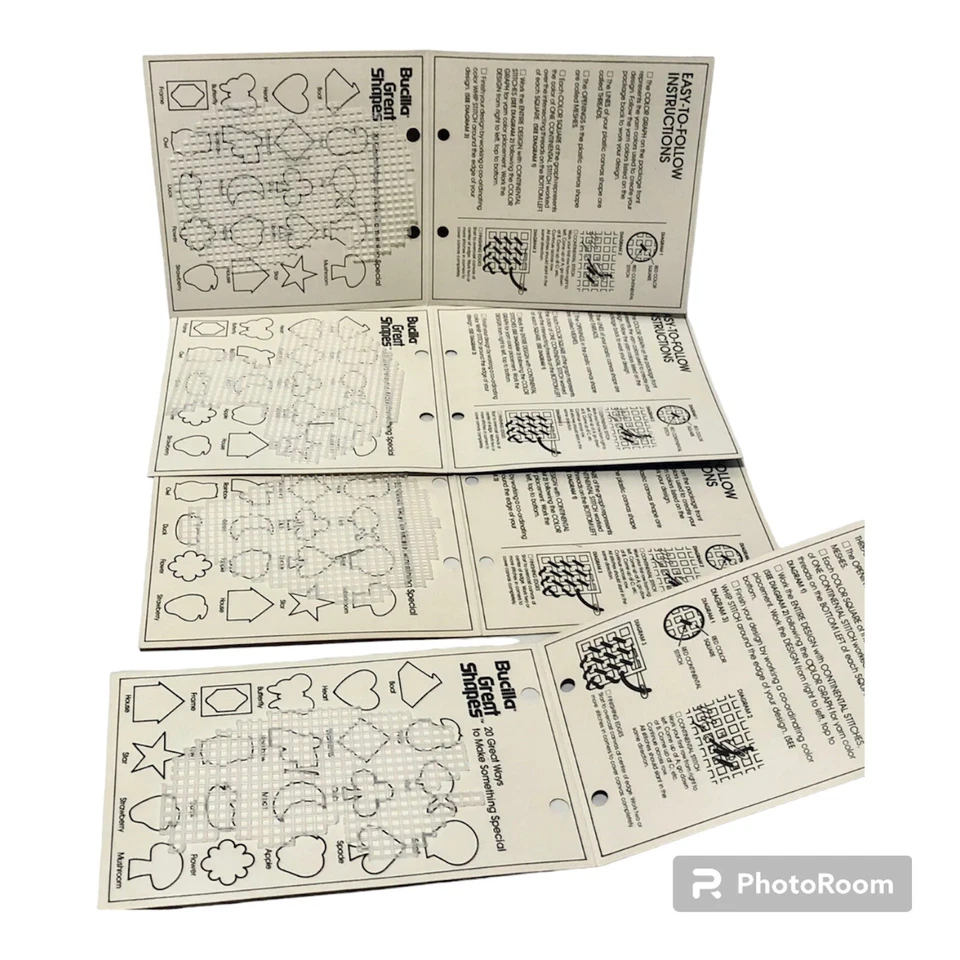 Bucilla Pre-cut Plastic Canvas Cut Outs Mushroom Strawberry Pear Duck Lot of 4 - Image 3 of 3