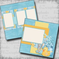 Bathtime Bubbles - 2 Premade Scrapbook Pages - EZ Layout 6106