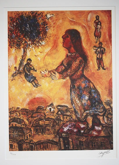 CHAGALL, Marc (1887-1985) "Arbre et maisons", handsigniert - Bild 3 von 4