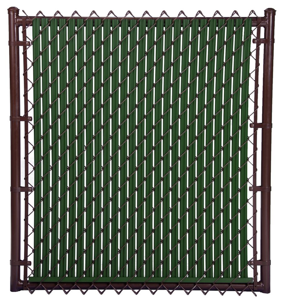Chain Link Green Single Wall Ridged™ Privacy Slat For 4ft High Fence ...