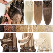 SOFT 100 Real Remy Human Hair Extensions Russian Clip In 8Pieces Full Head Weft