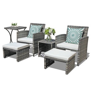 Details About New 6 Pcs Patio Wicker Conversation Storage Coffee Table Sofa Outdoor Cushion