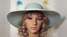 Nine West Hat Summer Blue, Size 7 1/2