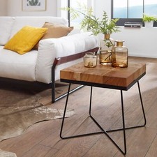 Beistelltisch Akazie 45x45cm Massivholz Telefontisch Couchtisch Tisch Wohnzimmer