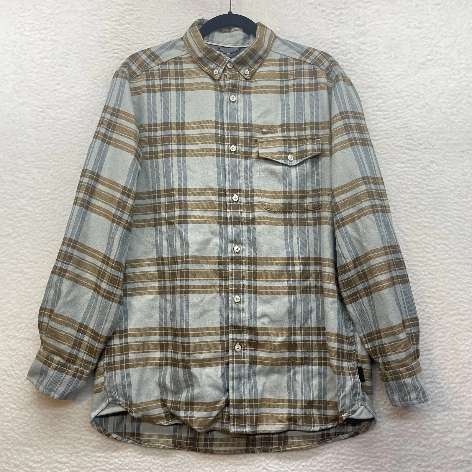 The North Face Shirt Mens Medium Gray Plaid Flannel Long Sleeve Button Down