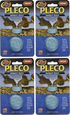 Zoo Med Pleco Banquet Blocks 4 Pack Vacation Fish Food Bottom Feeder Block