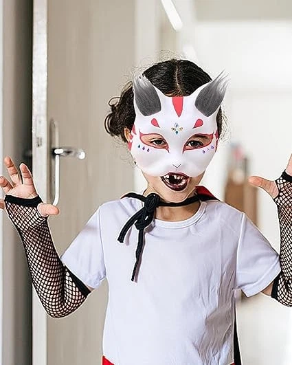 Cat Therian Mask with Fur and Eye Mesh DIY Cosplay Mask - Image 3 of 3