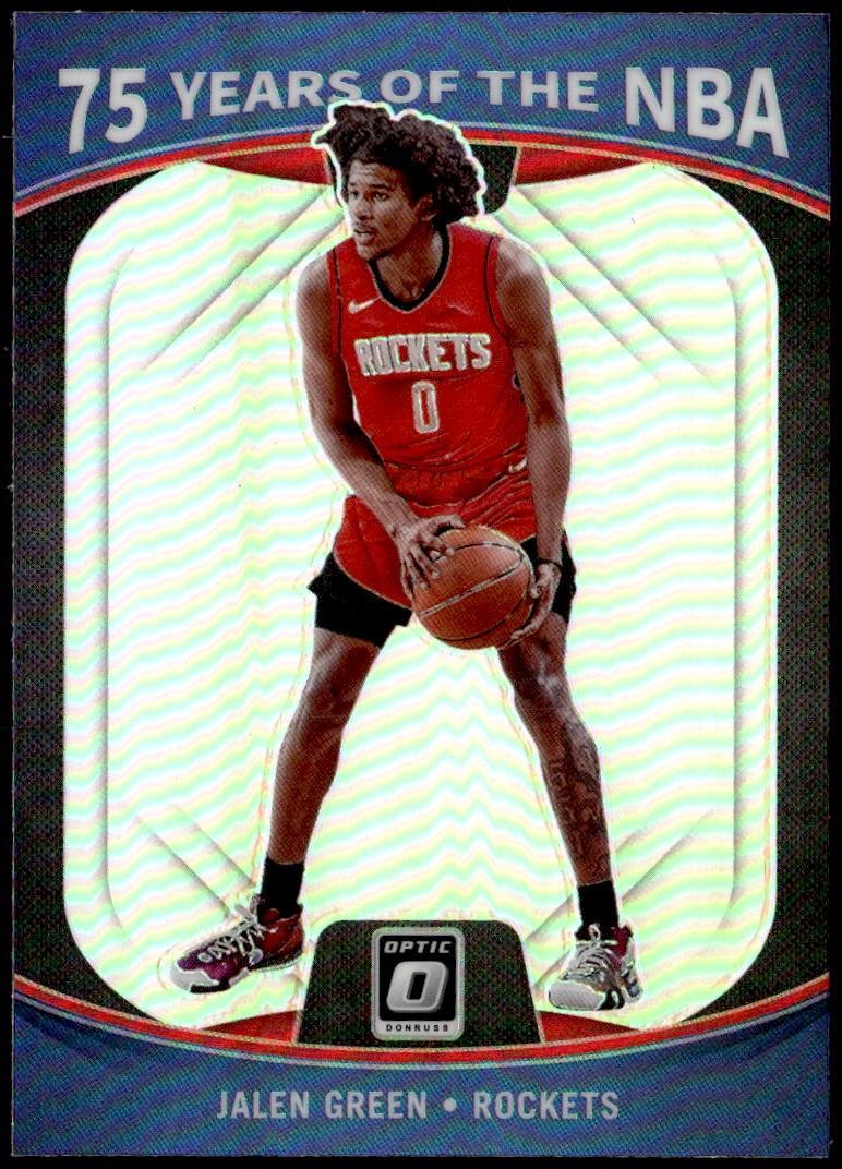 2021-22 Panini Prizm #46 Jalen Green 75 Years of NBA (Donruss Optic) Rookie E1