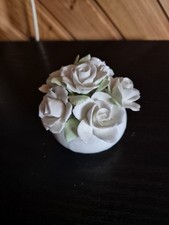Royal Albert Antike Porzelan weiße Rosen Dekoration,gebraucht 