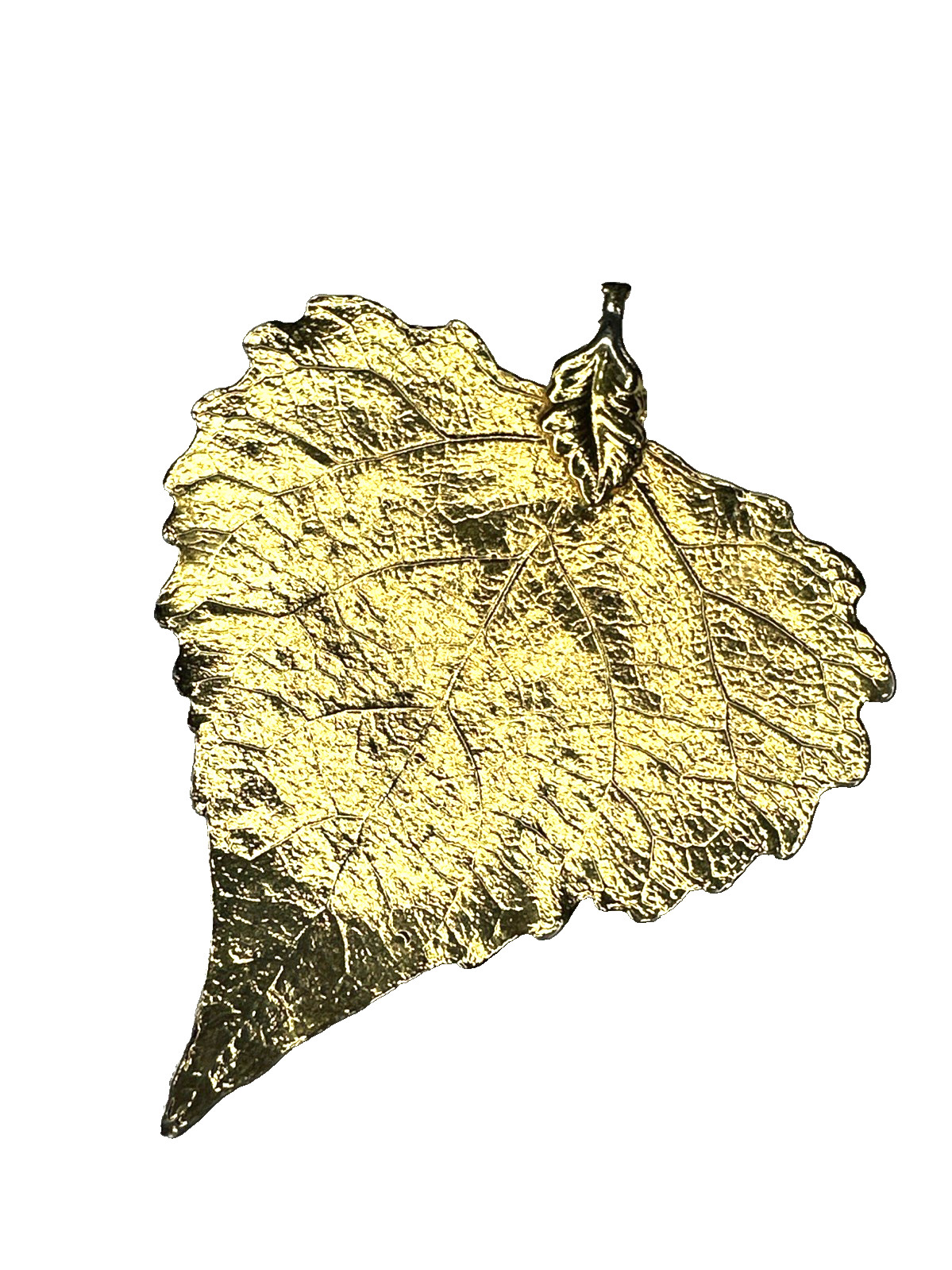 Real Aspen Leaf PENDANT or Ornament Dipped Yellow… - image 1