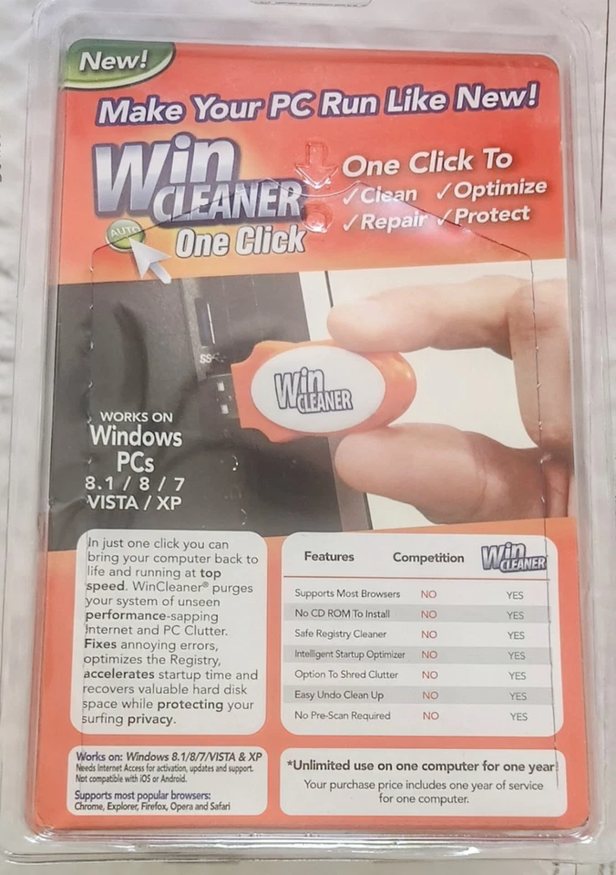 Win Cleaner One Click Professional USB Computer Clean Repair for PC Laptop--NEW! - Image 3 of 4