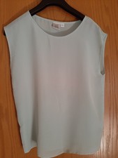 ALBA MODA Bluse Top Reine Seide Mintfarben Gr 36/38