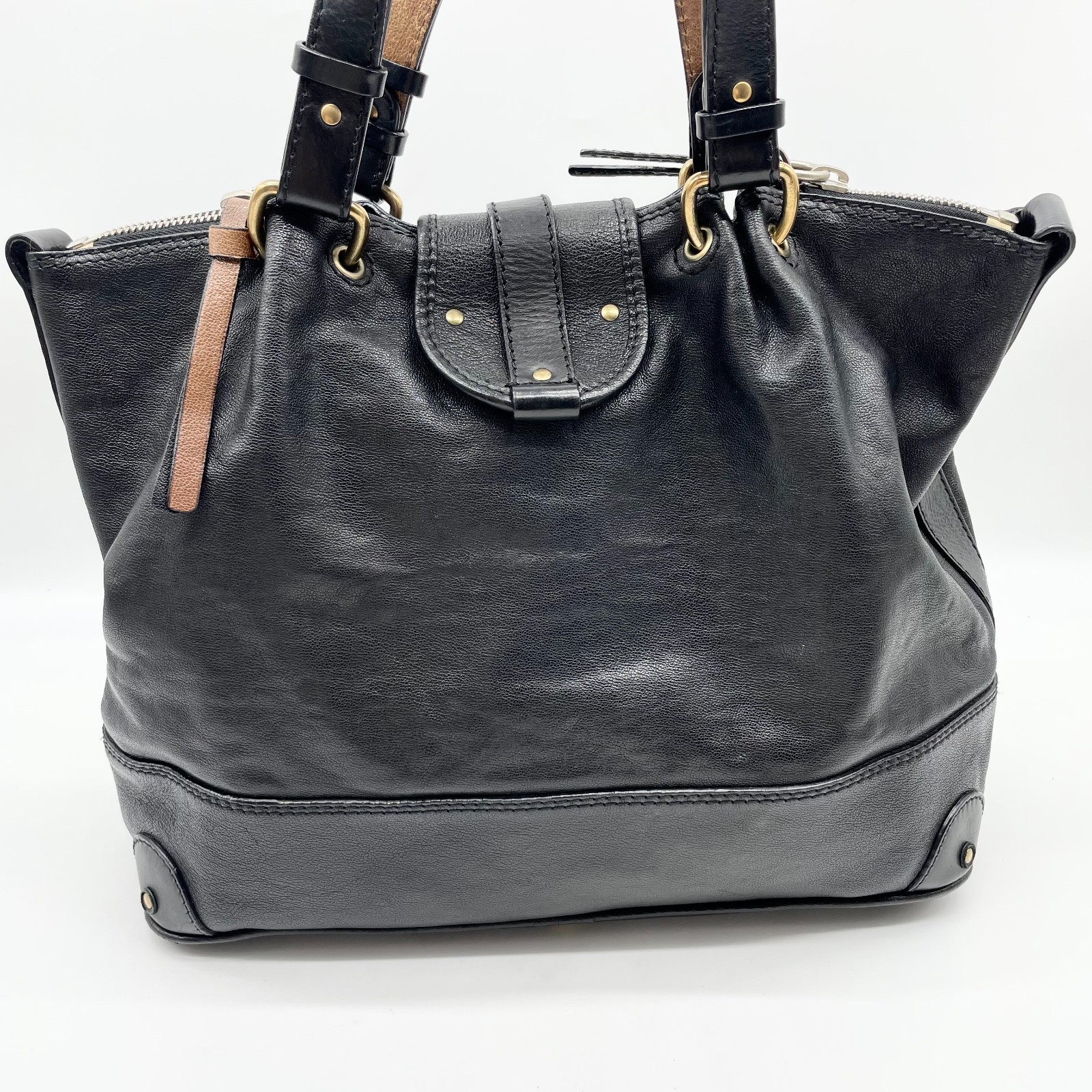 Chloe Kerala Handbag Black Leather 02 07 51 5366 Y2K Tote bag