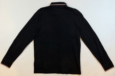 Moncler Men's Long Sleeve Logo Patch Polo Black Size M | eBay