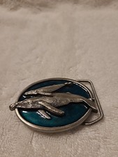 Bergamot Brass Works 1985 Sperm Whales Belt Buckle Bought Never Wore 2 1/2 Long