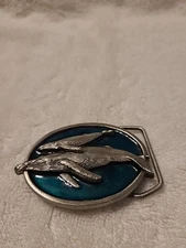 Bergamot Brass Works 1985 Sperm Whales Belt Buckle Bought Never Wore 2 1/2 Long