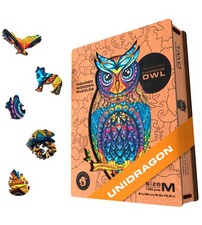 **HALF PRICE SALE !** UNIDRAGON MEDIUM Wooden Jigsaw Puzzle 186pcs Charming Owl