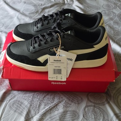 Reebok Court Advance Low Top Leather Lace-Up Tennis Sneaker Black/Chalk