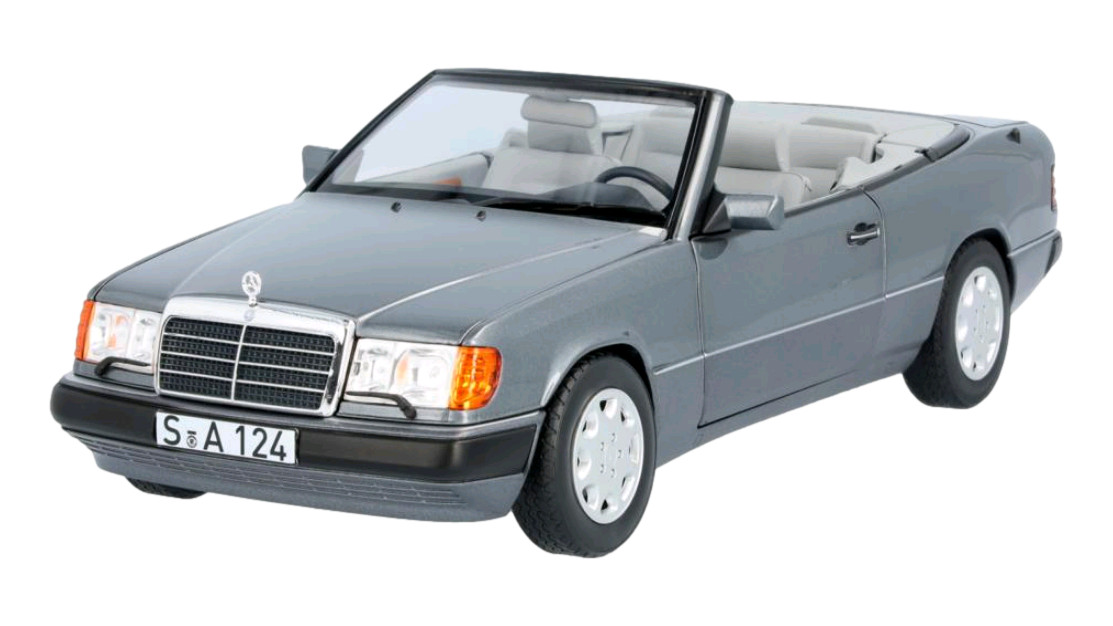 Voiture miniature Mercedes W124 300 CE 1:18 modèle réduit d'origine OE gris