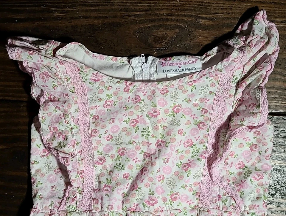 American Girl Love Shack Fancy Floral Flutter Day Dress Sz 6 Prairie Ruffles - Image 3 of 4