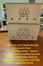 2-Piece Vegetable Storage Bins w/Bamboo Lids