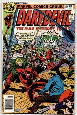 Daredevil #136 Marvel Newsstand Jester Bronze Age 1976