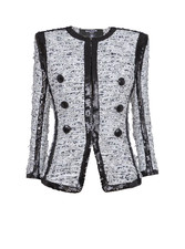 $4,850 Balmain Side to Side Colarless Jacket ...