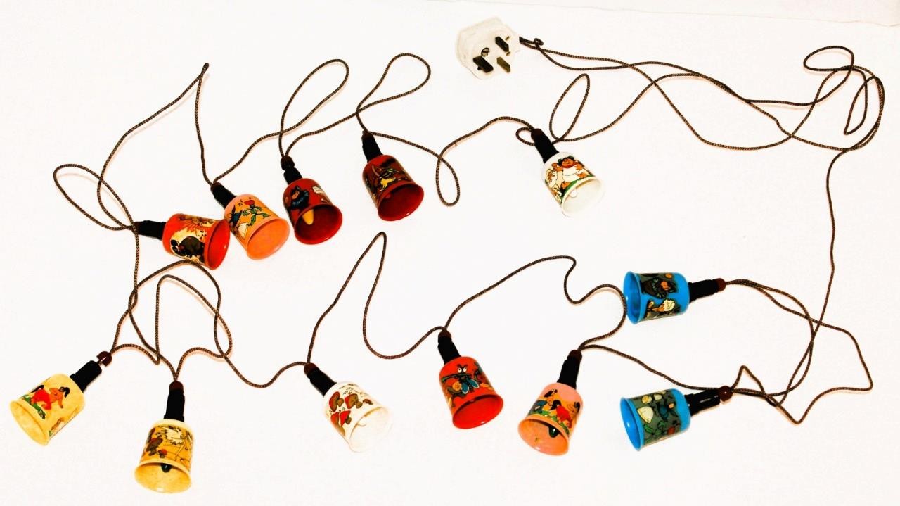 1940 "MAZDA DISNEYLIGHTS FANTASIA" BOXED CHRISTMAS LIGHT SET-MADE IN ENGLAND